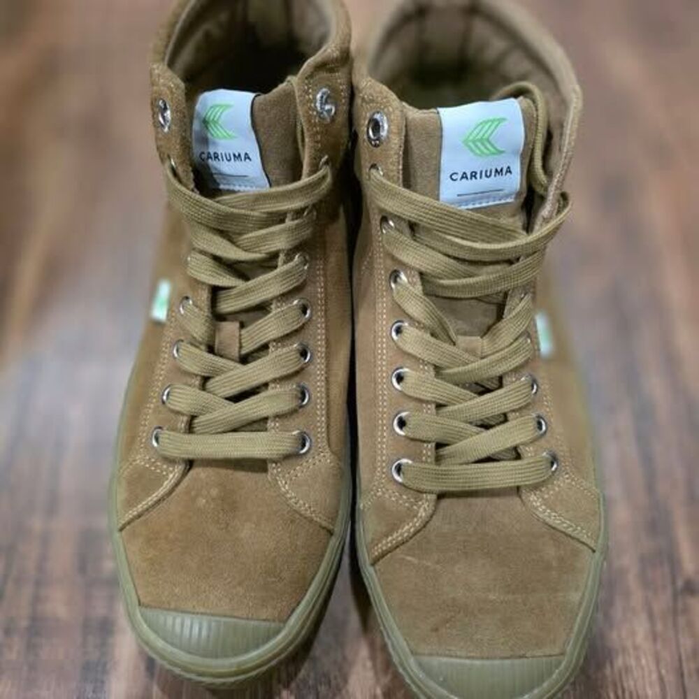 Cariuma High-Top Sneakers in Tan Suede (Men 8.5 & Women 10)